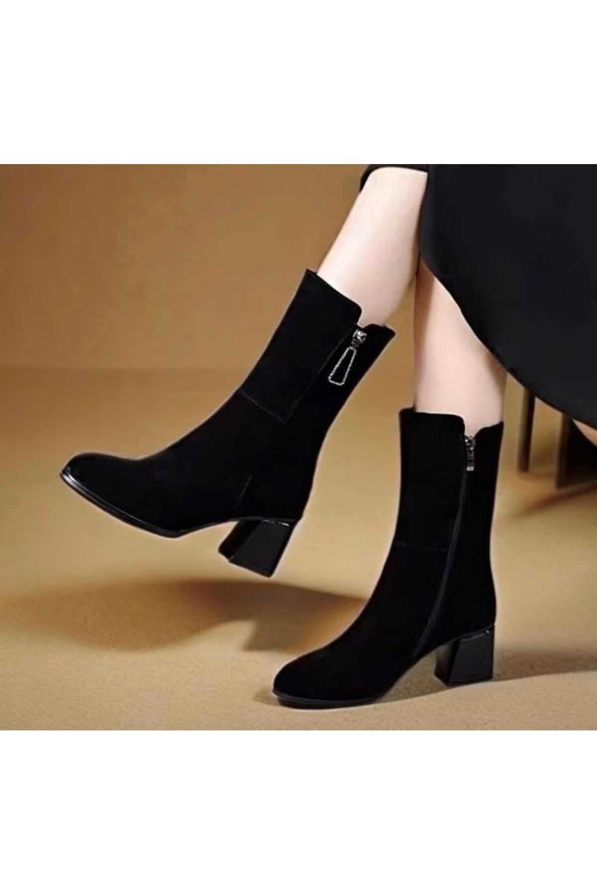 احذية نسائية شتوية بوت طويل كعب 