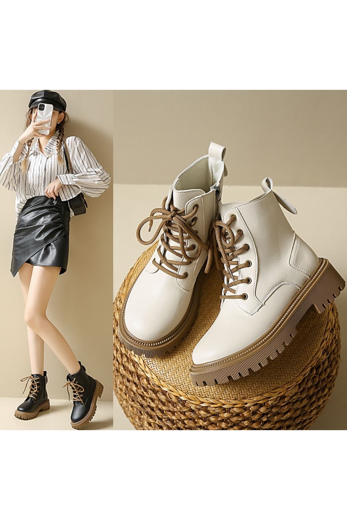 احذية نسائية شتوية بوت قصير كعب