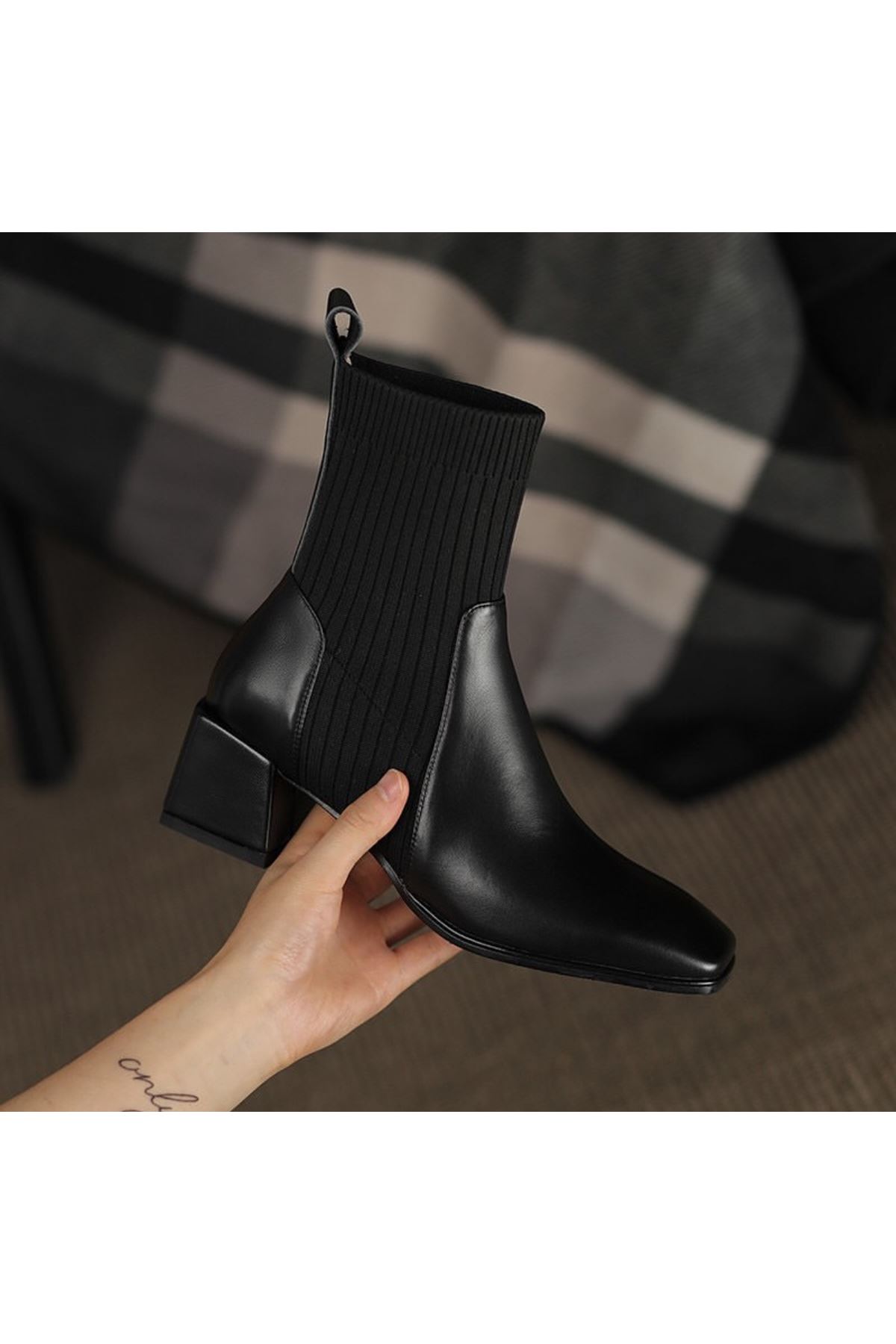 احذية نسائية شتوية بوت قصير كعب