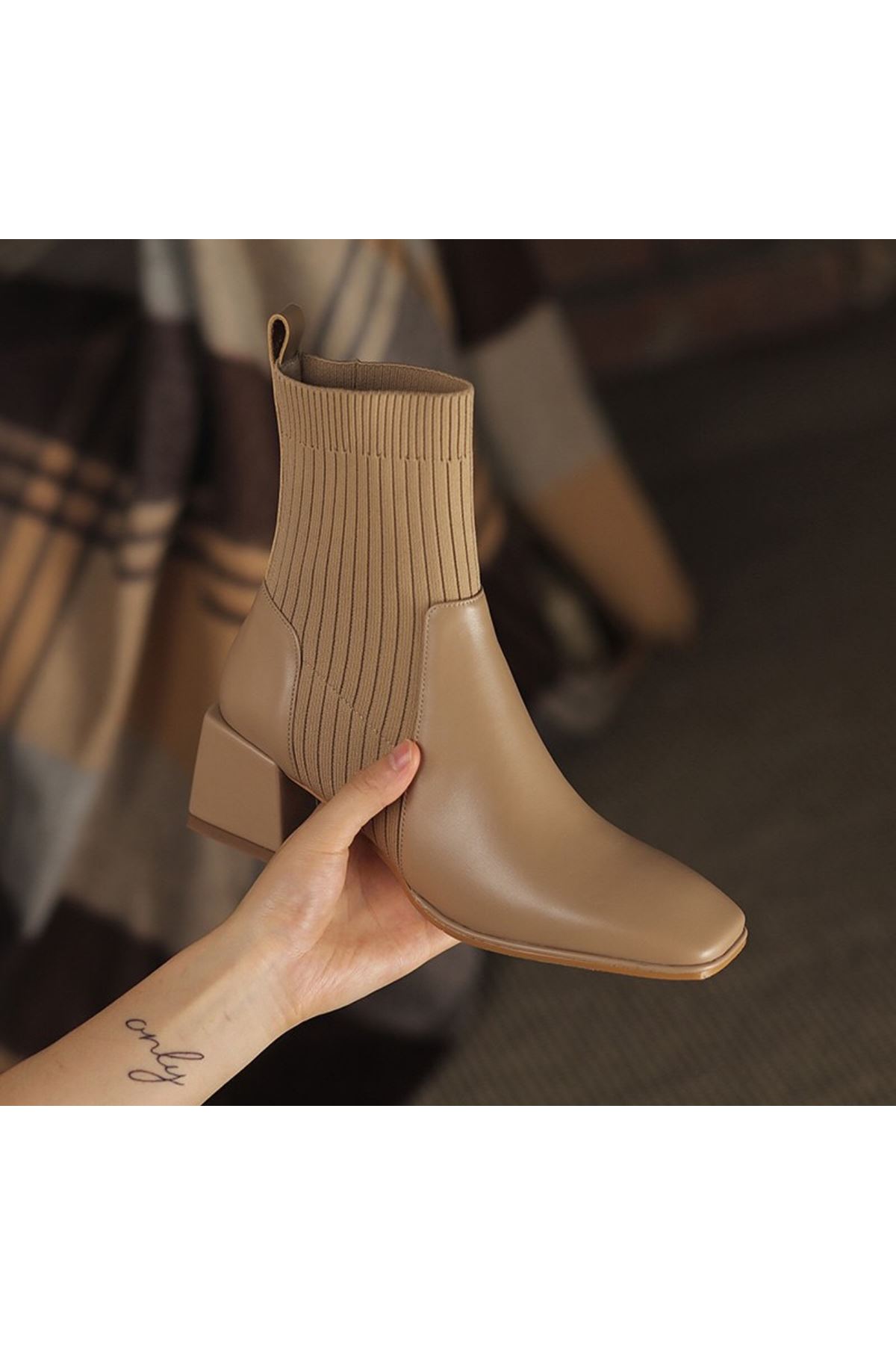 احذية نسائية شتوية بوت قصير كعب