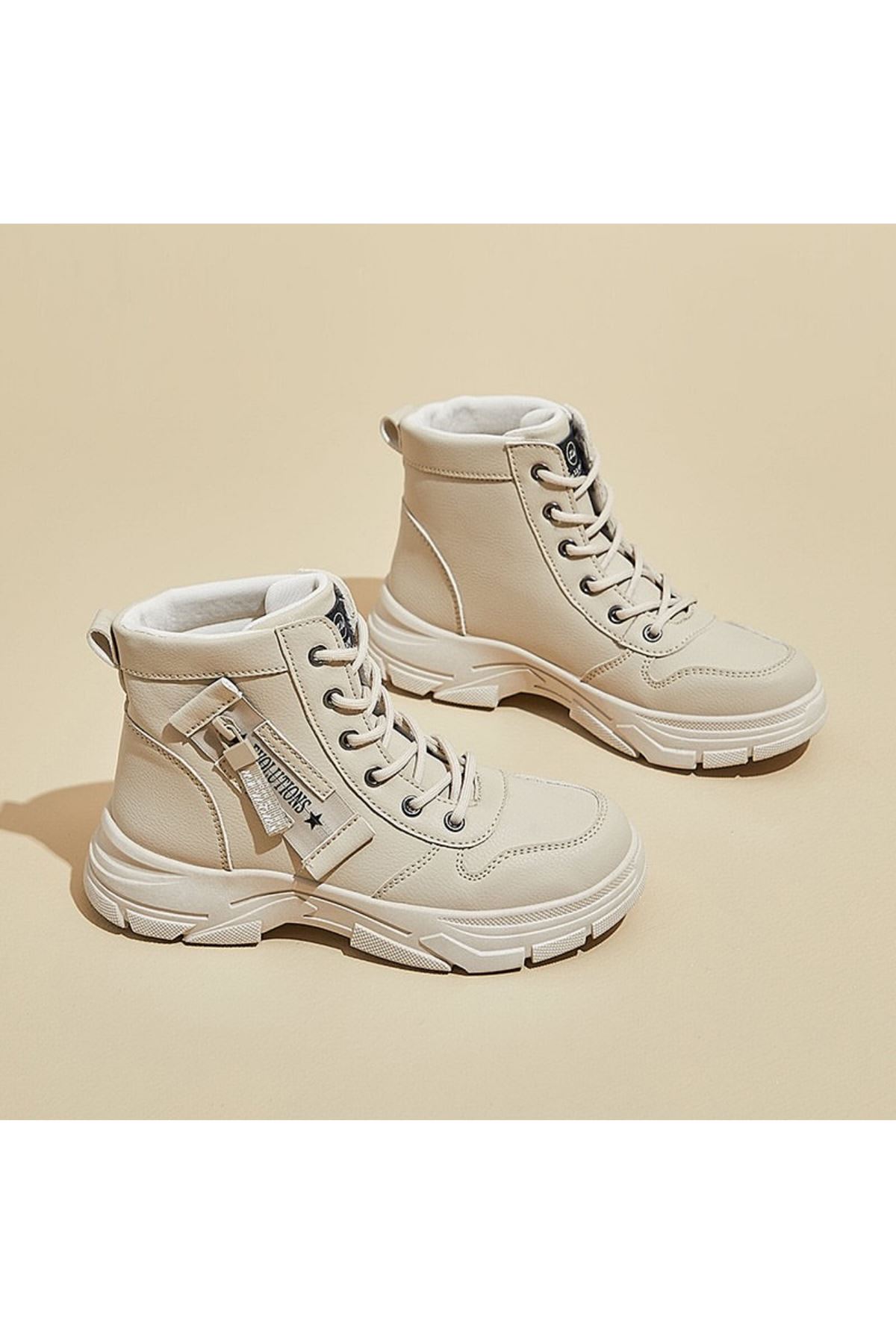 احذية نسائية شتوية بوت قصير فلات