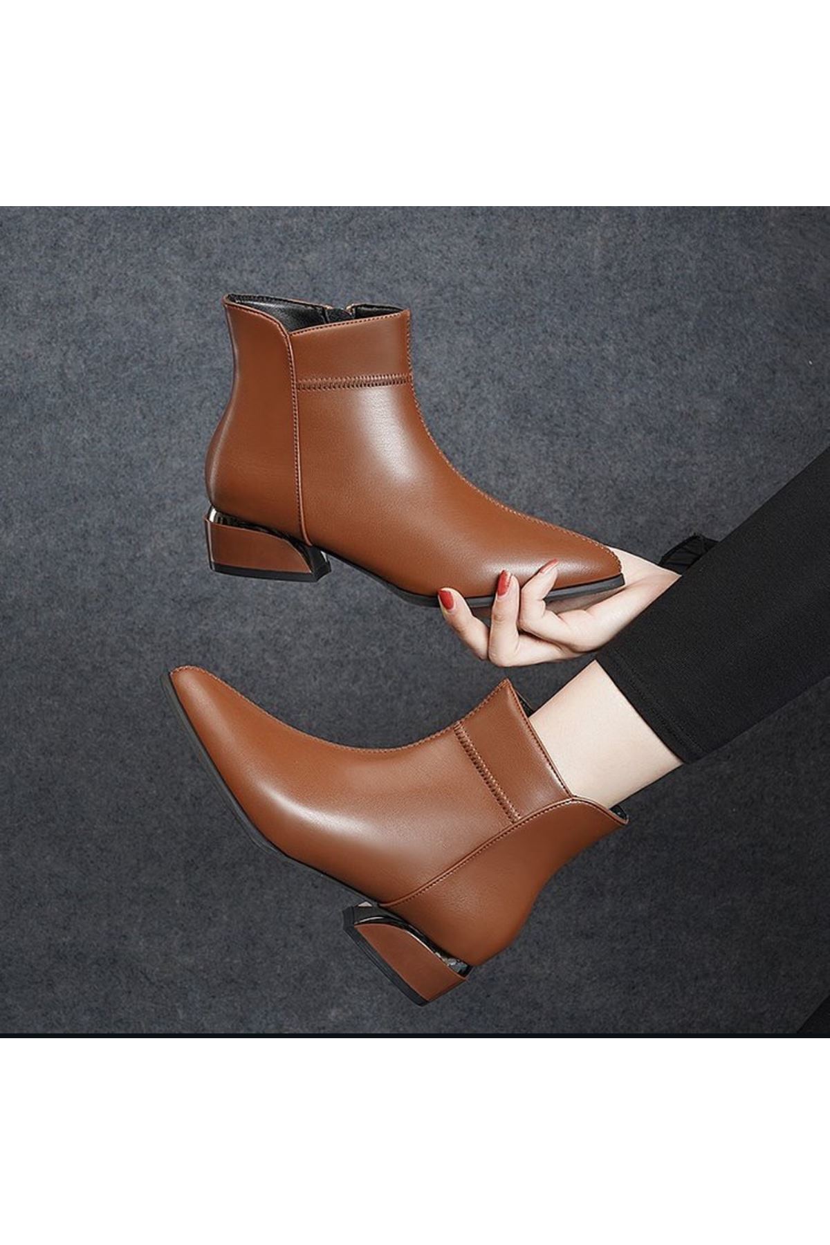 احذية نسائية شتوية بوت قصير فلات