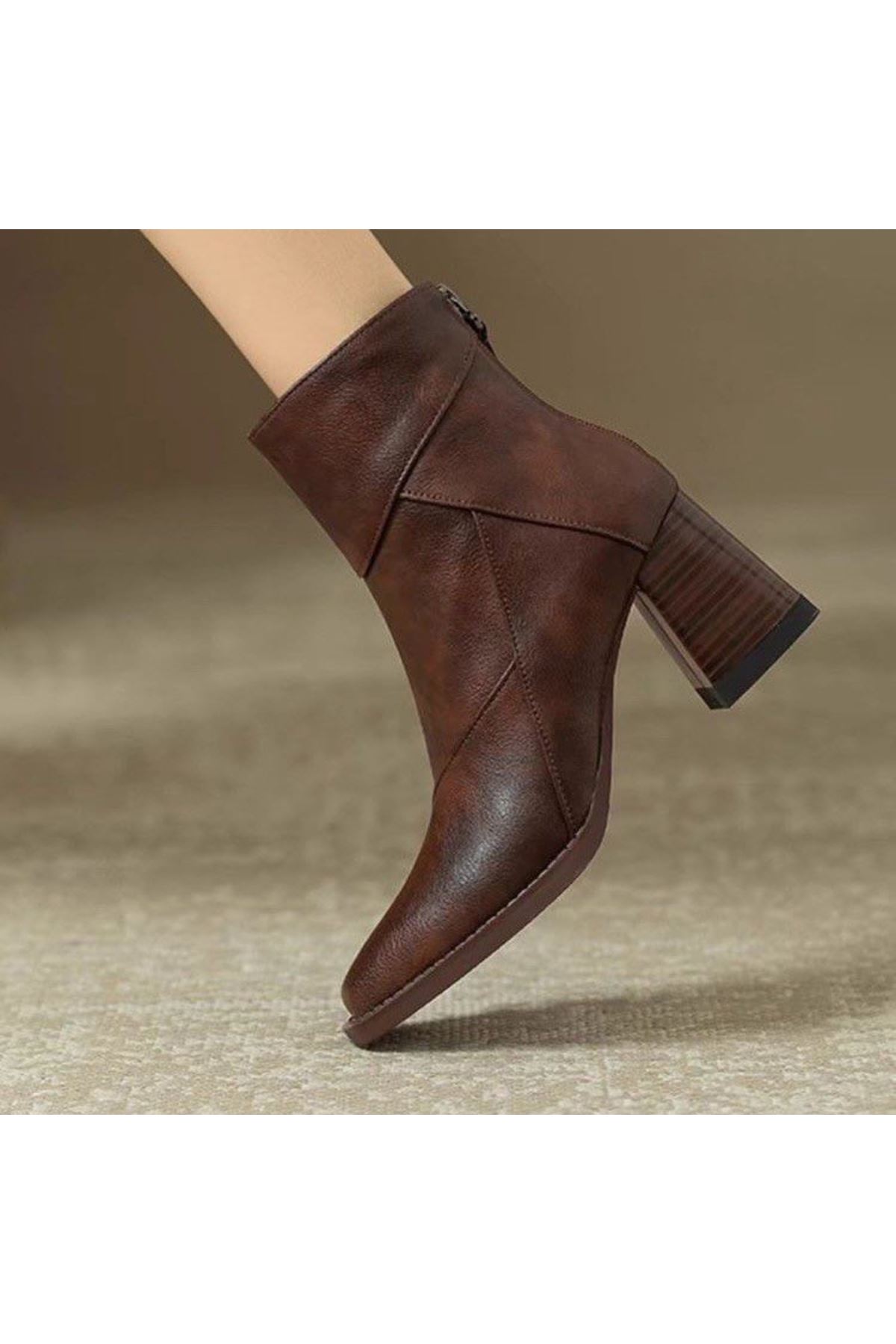 ‎الأحذية النسائية الشتوية بوت قصير كعب