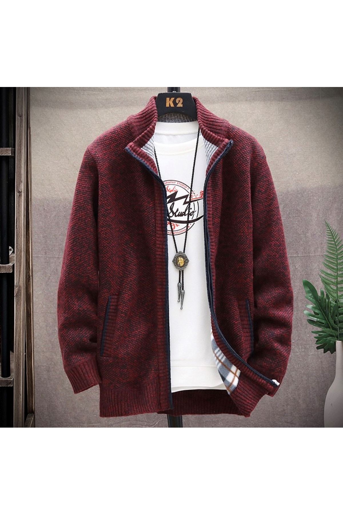 ملابس رجالية شتوية جاكيت صوف