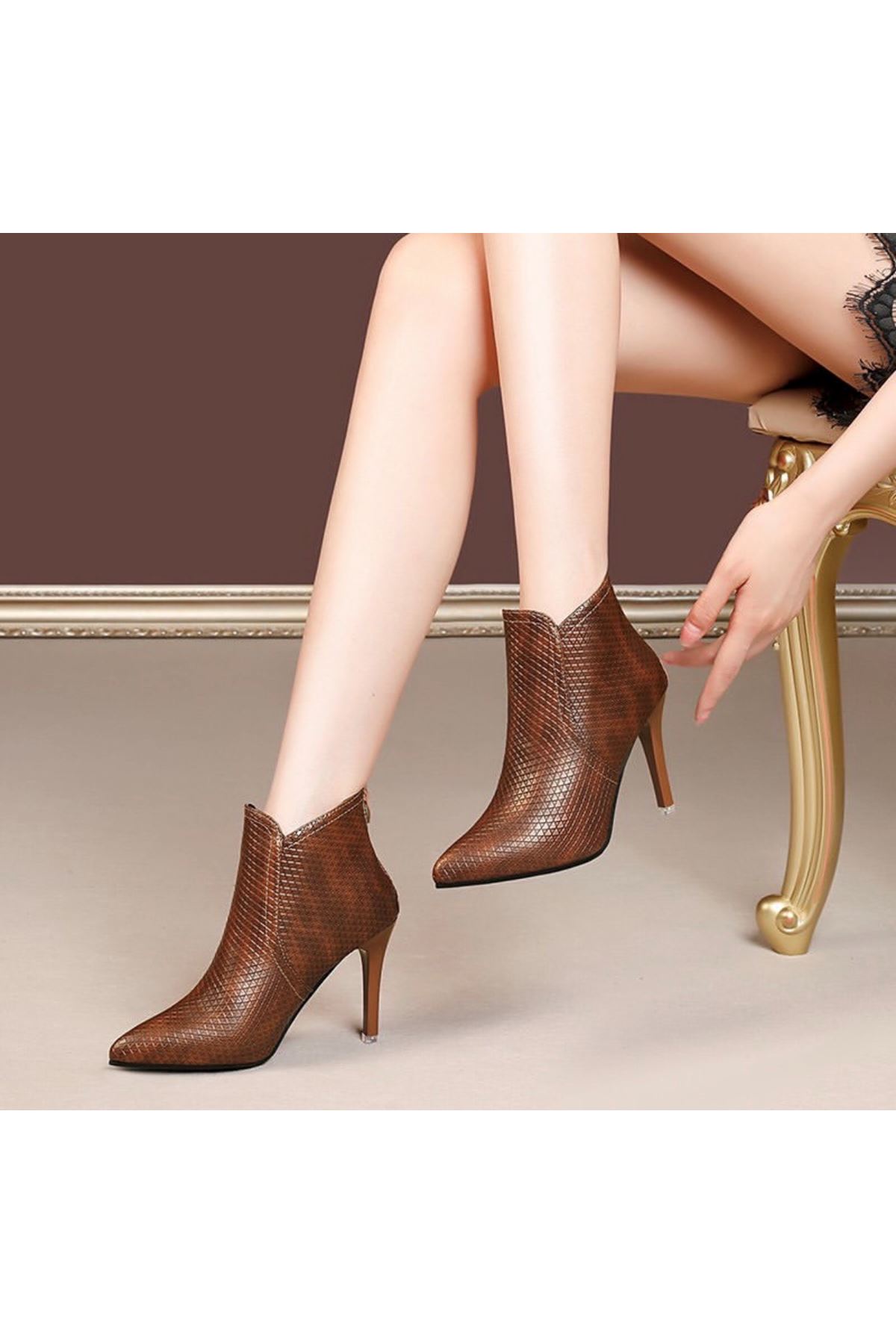 احذية نسائية شتوية بوت قصير  كعب