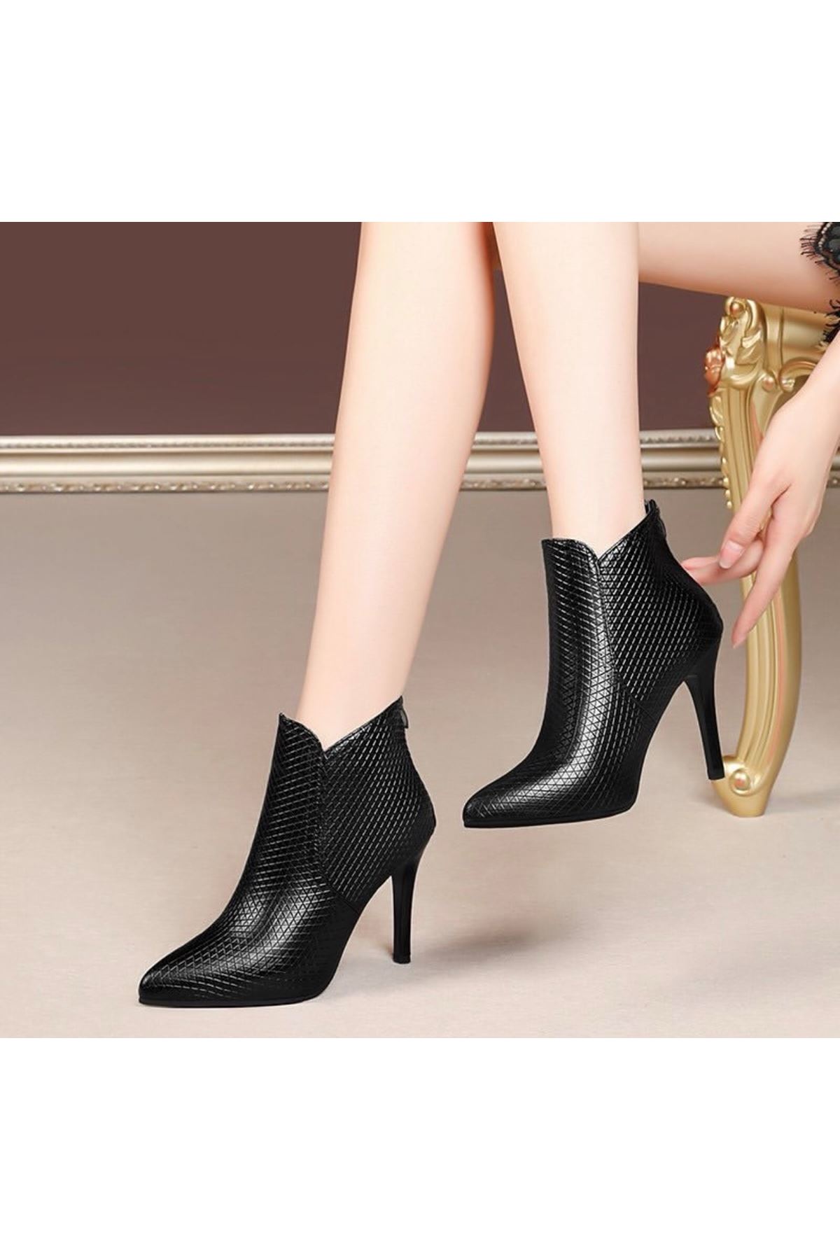 احذية نسائية شتوية بوت قصير  كعب