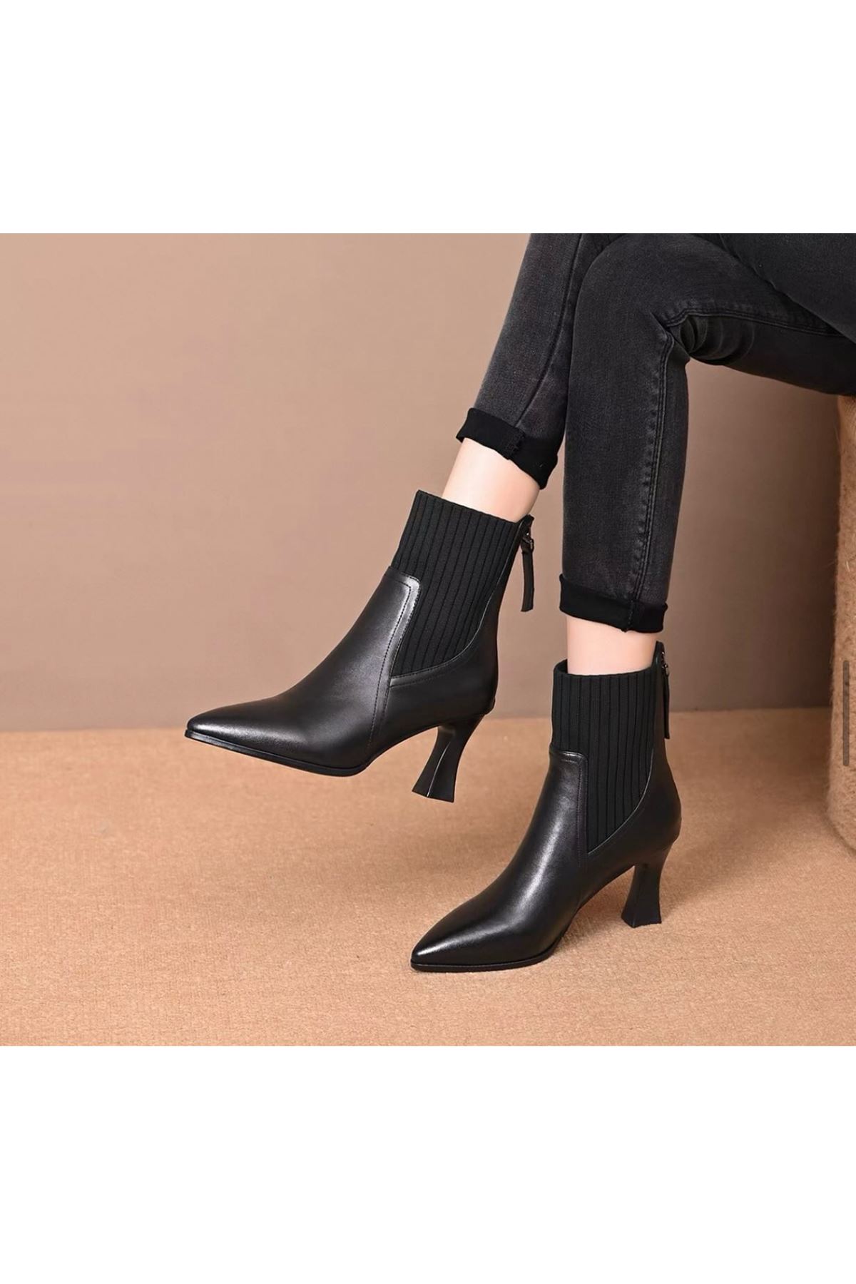 أحذية نسائية شتوية بوت قصيرة كعب 