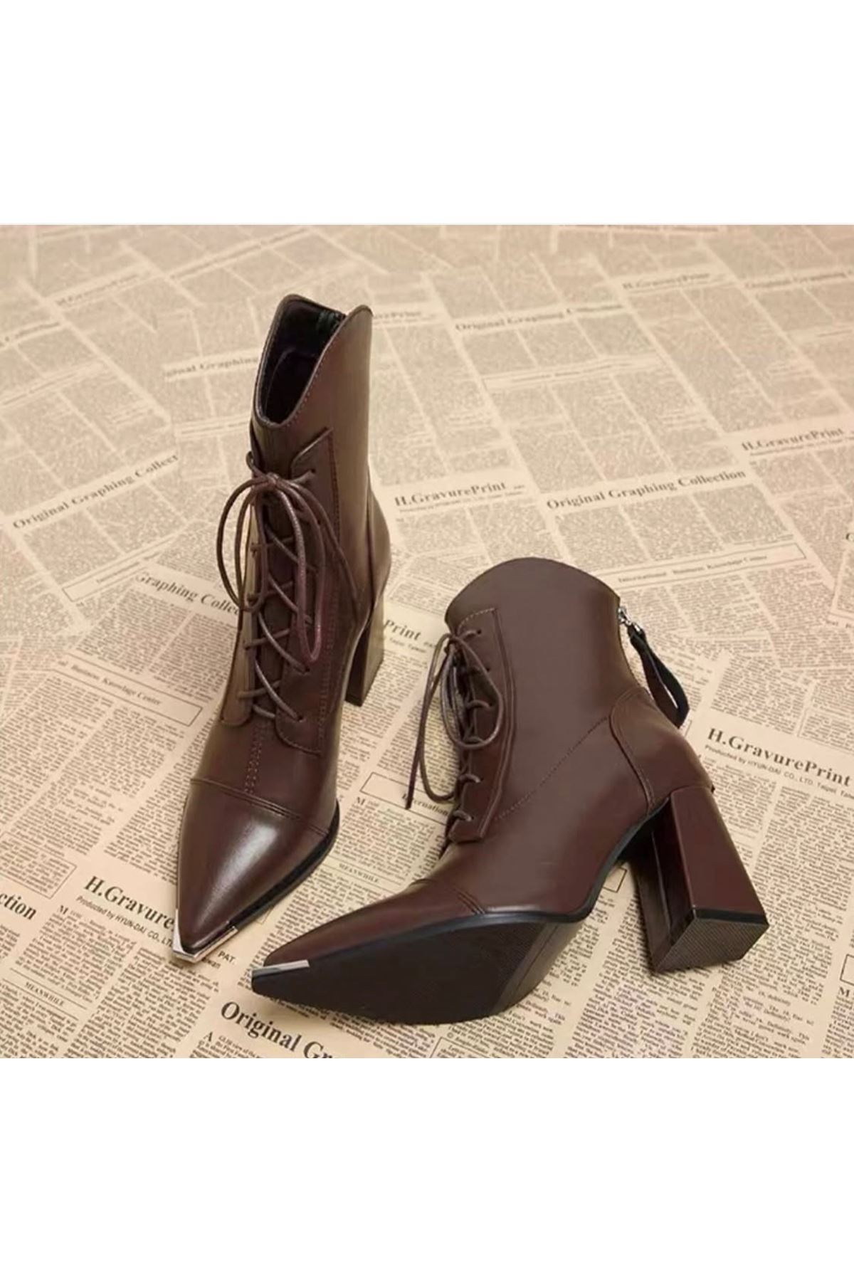 احذية نسائية شتوية بوت قصير كعب 