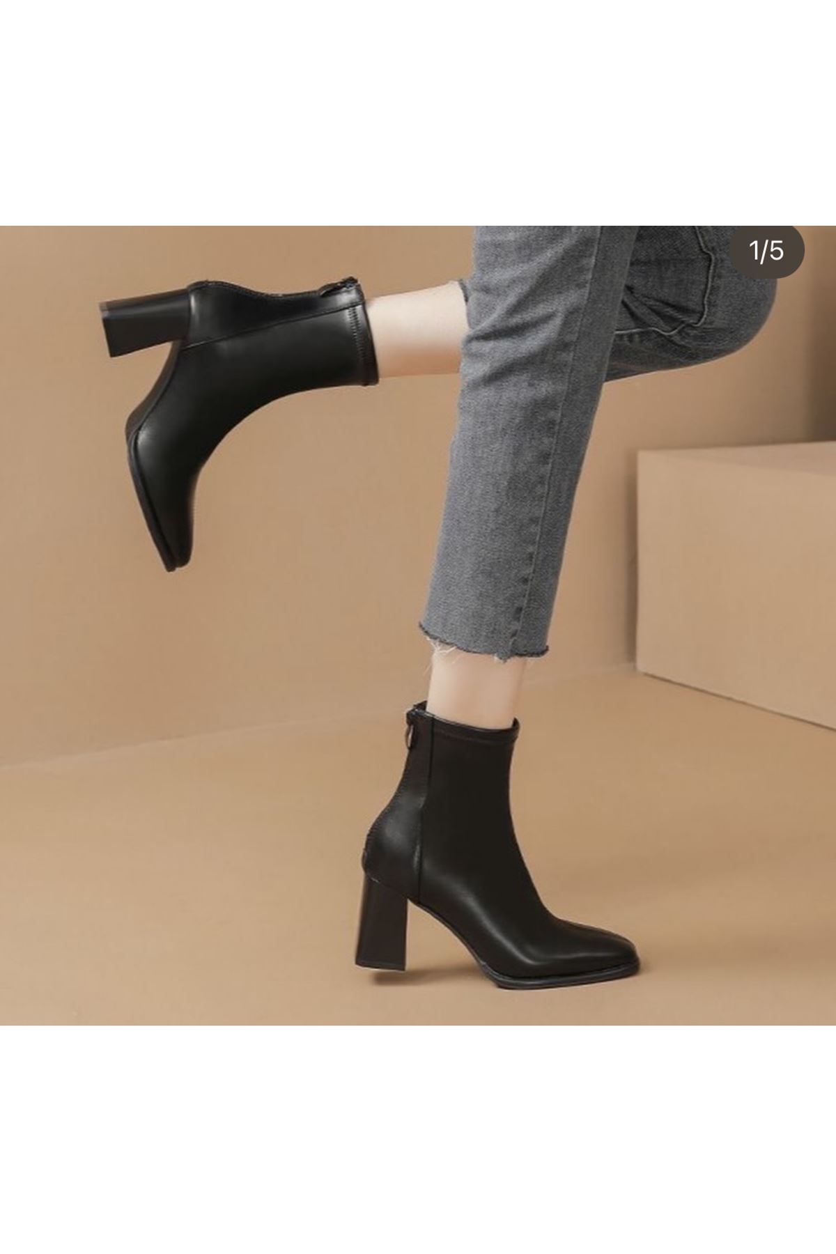 احذية نسائية شتوية بوت قصير كعب  