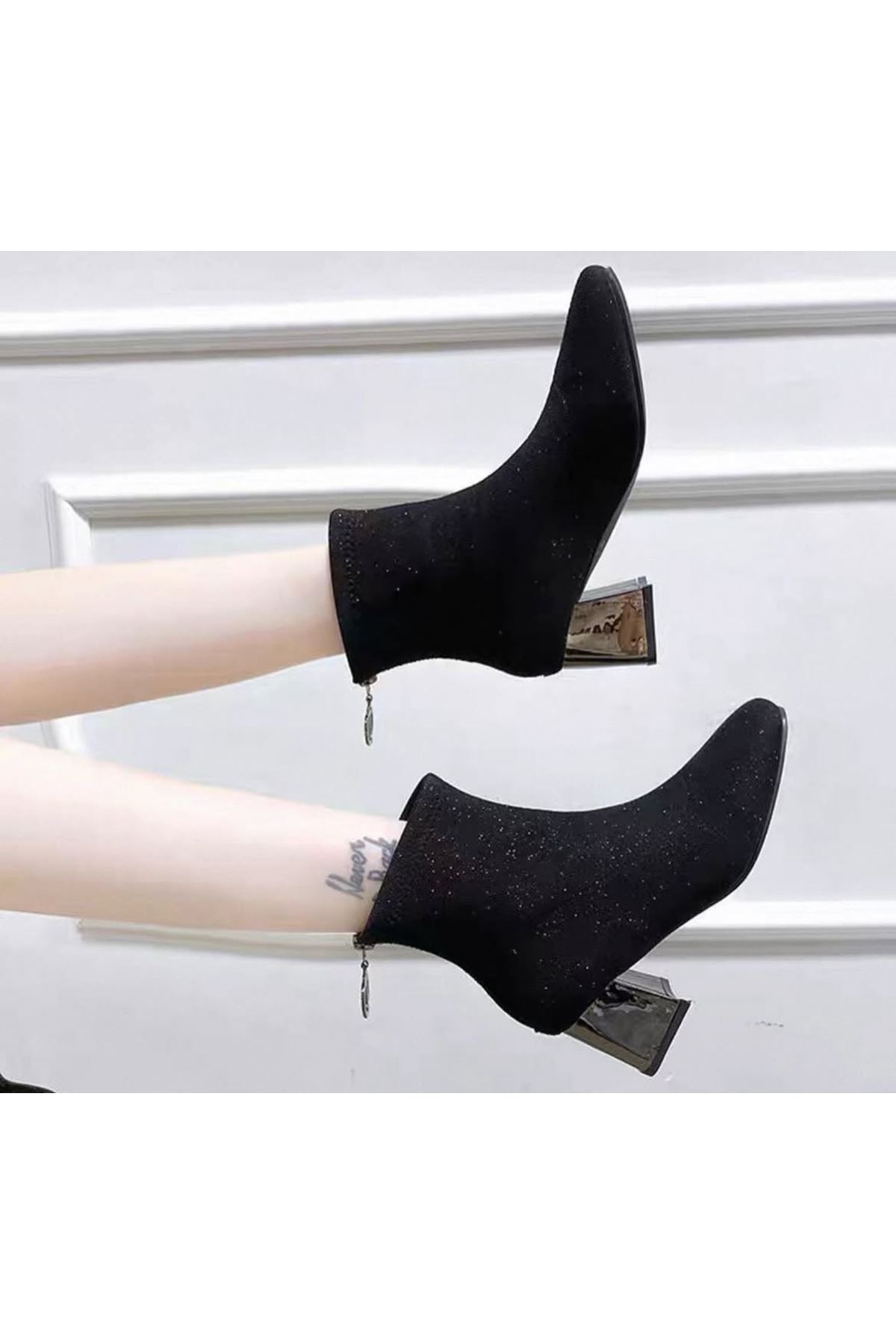 أحذية نسائية شتوية بوت قصيرة كعب 