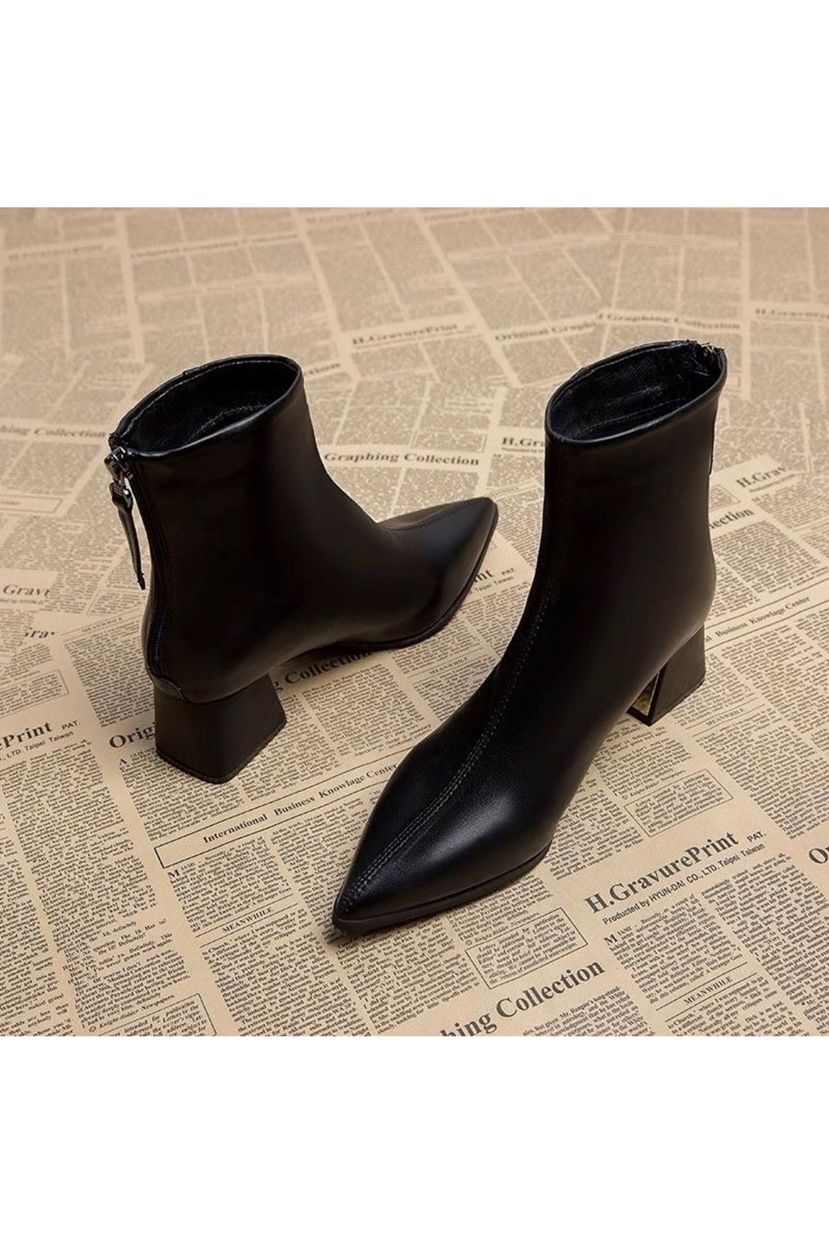 احذية نسائية شتوية بوت قصير كعب