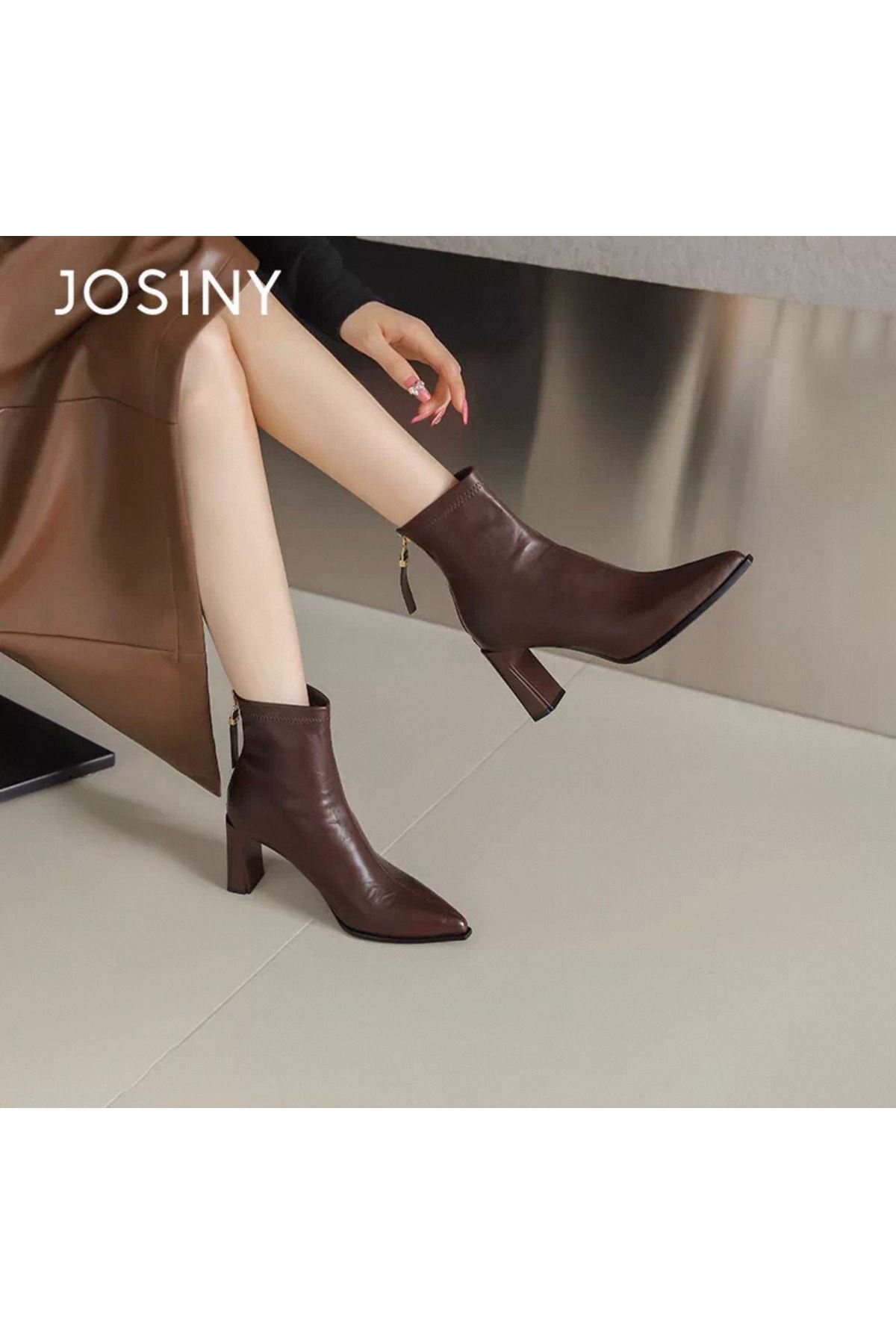 أحذية نسائية شتوية بوت قصيرة كعب 