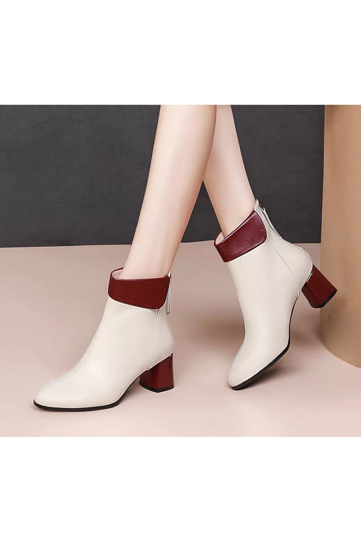 احذية نسائية شتوية بوت قصير كعب 