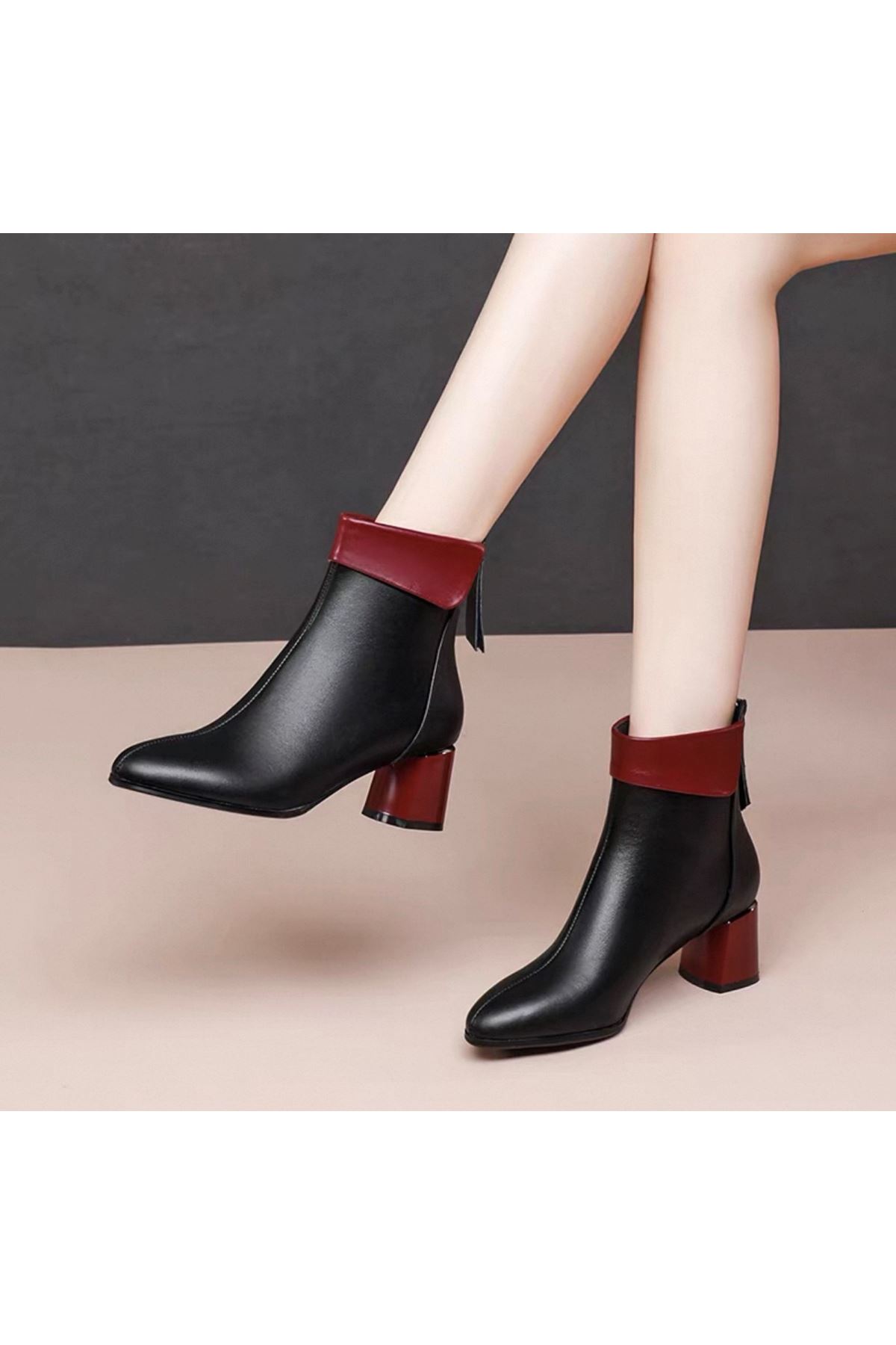 احذية نسائية شتوية بوت قصير كعب 