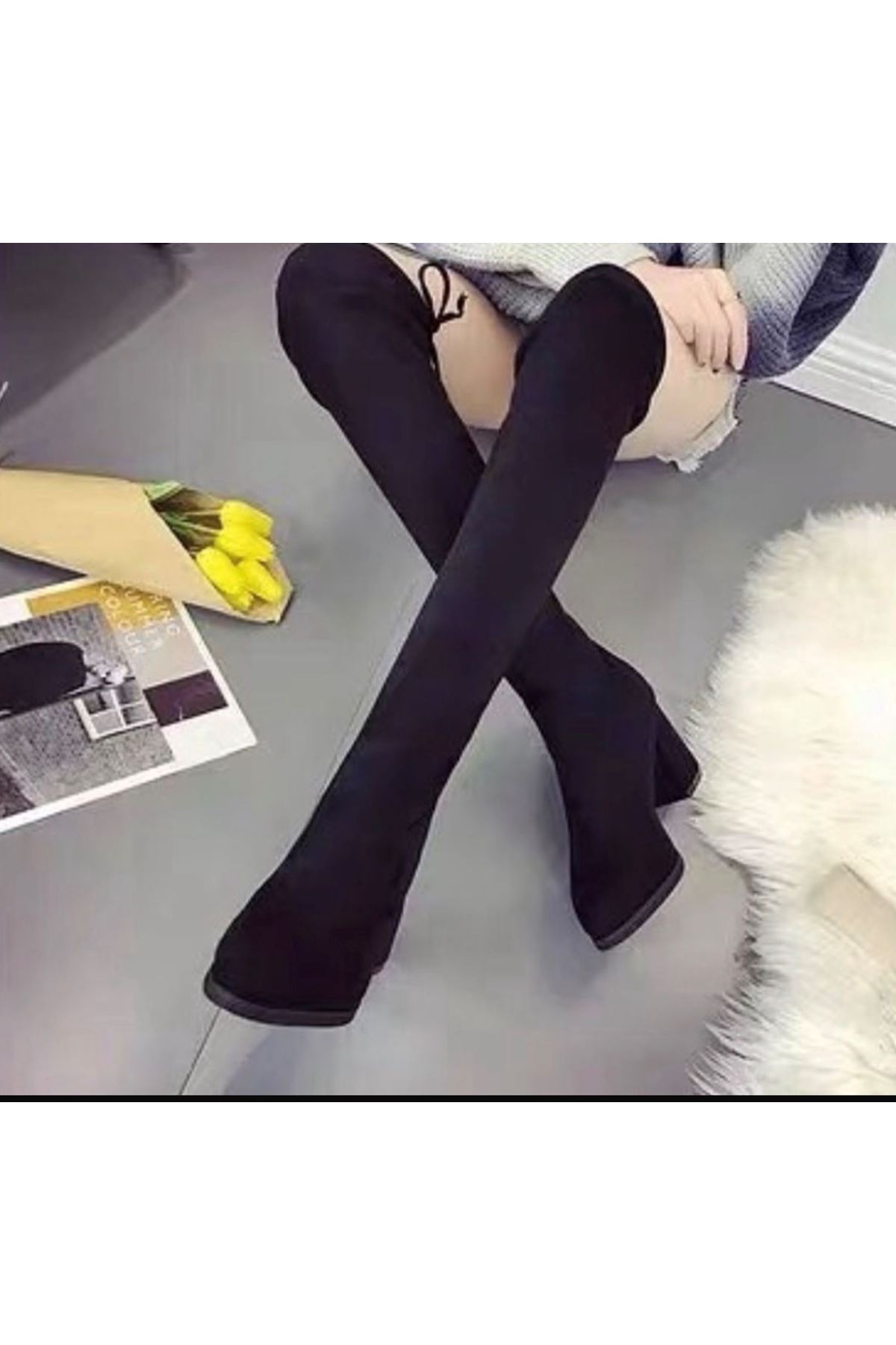 احذية نسائية شتوية بوت طويل كعب 