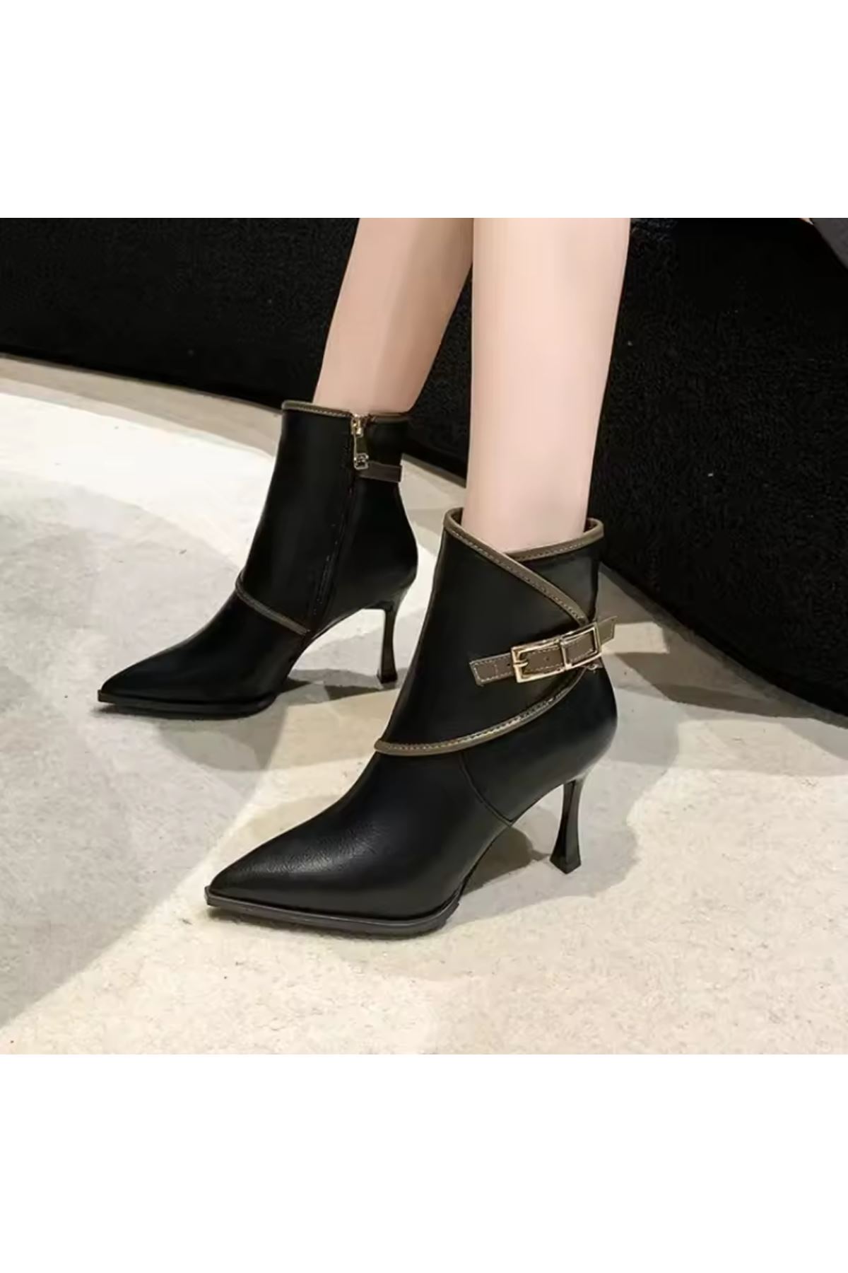 أحذية نسائية شتوية بوت قصيرة كعب 