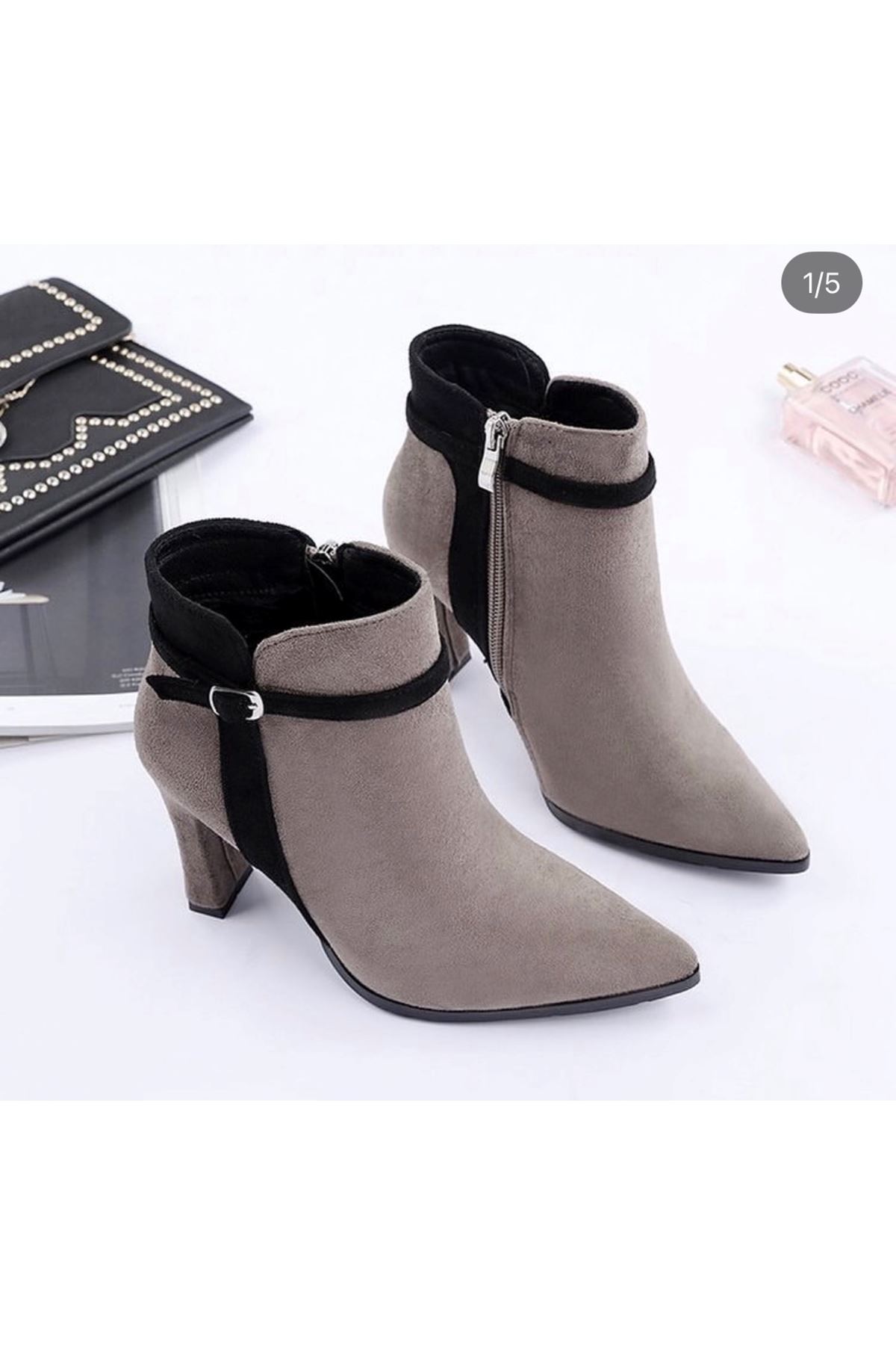 احذية نسائية شتوية بوت قصير كعب 