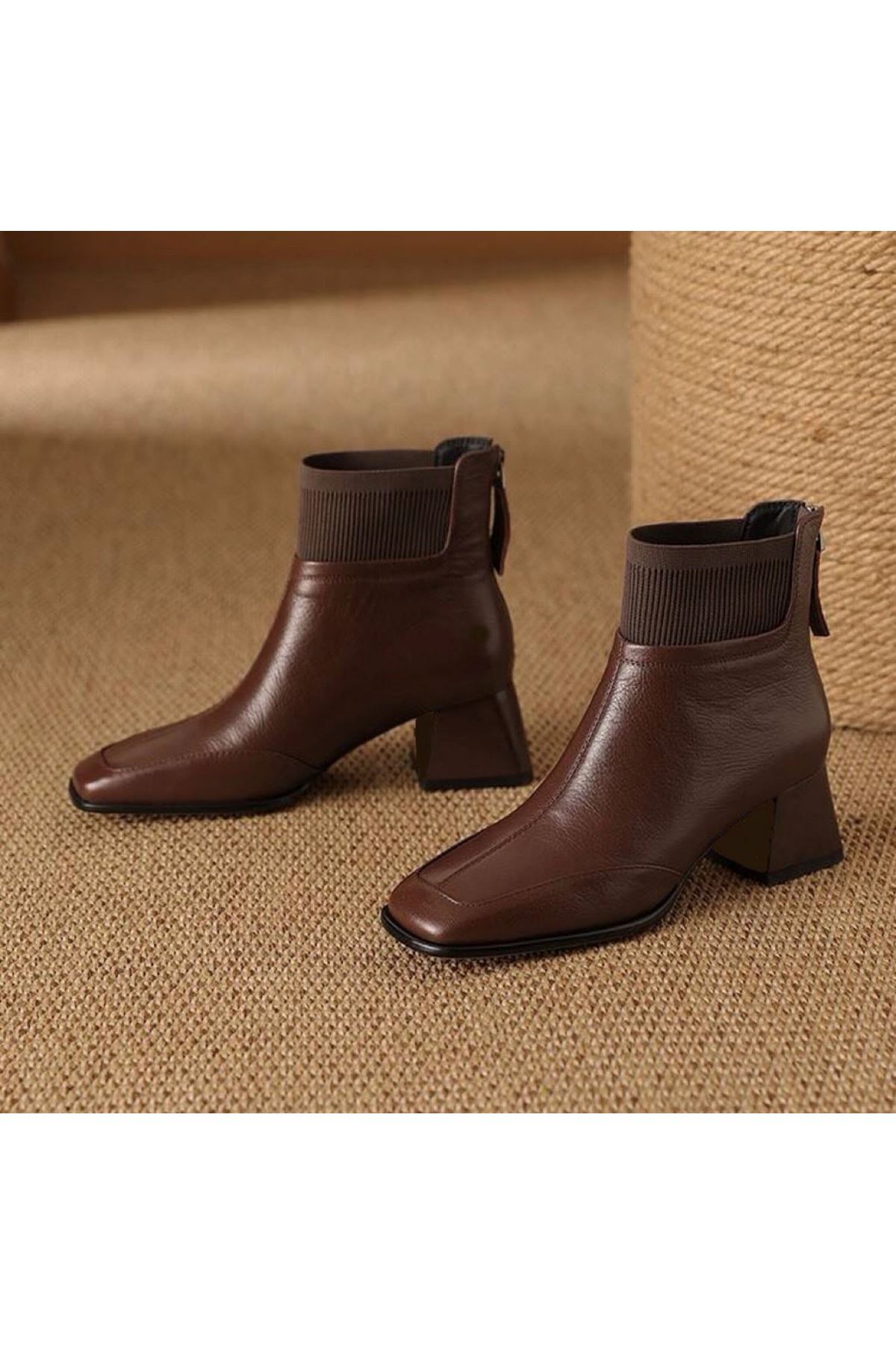 أحذية نسائية شتوية بوت قصيرة كعب  