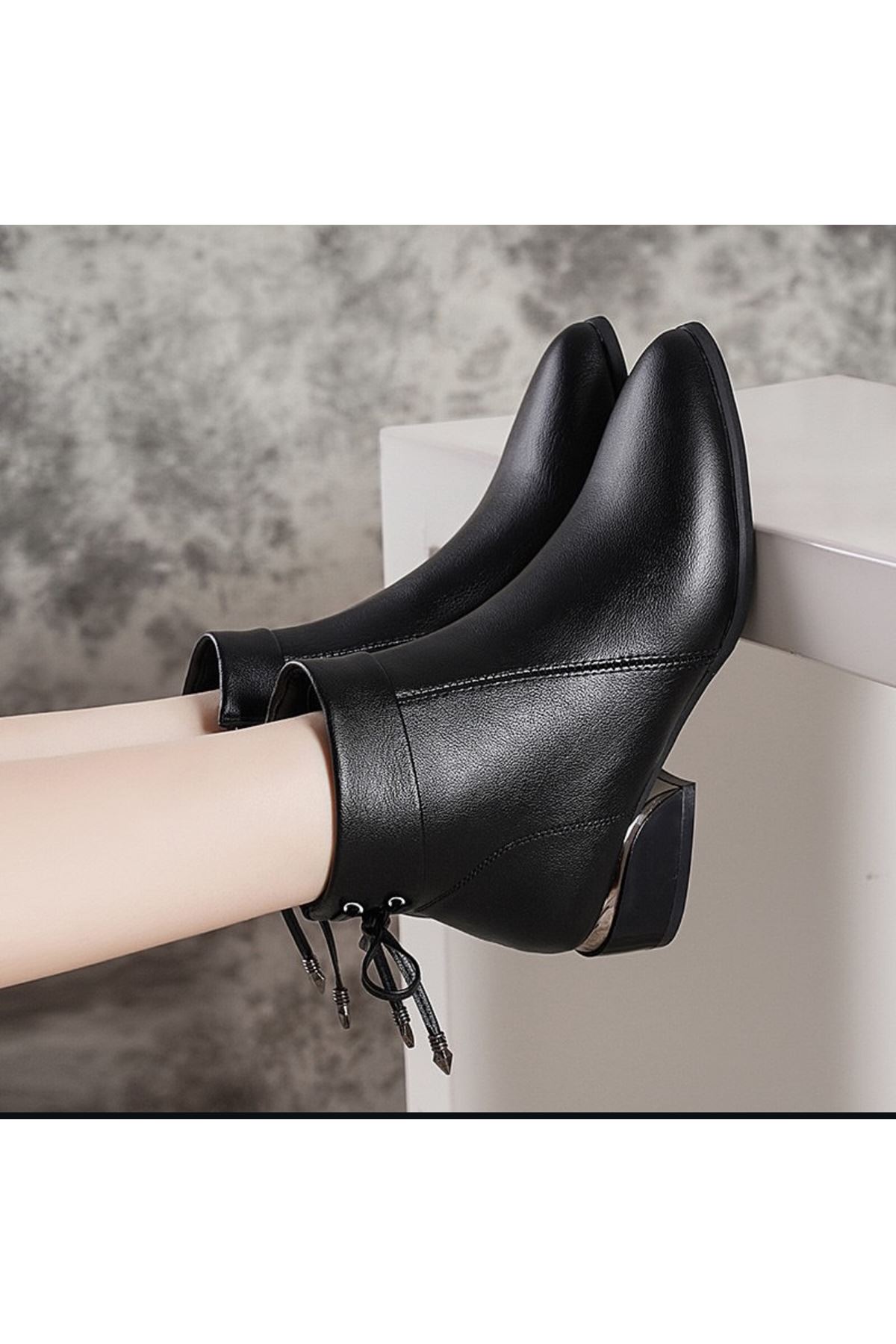 احذية نسائية شتوية بوت قصير كعب 