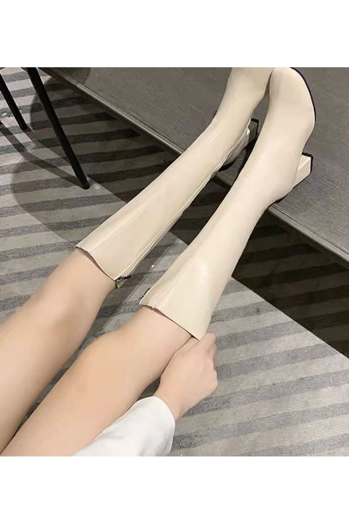 أحذية نسائية شتوية بوت طويل كعب 