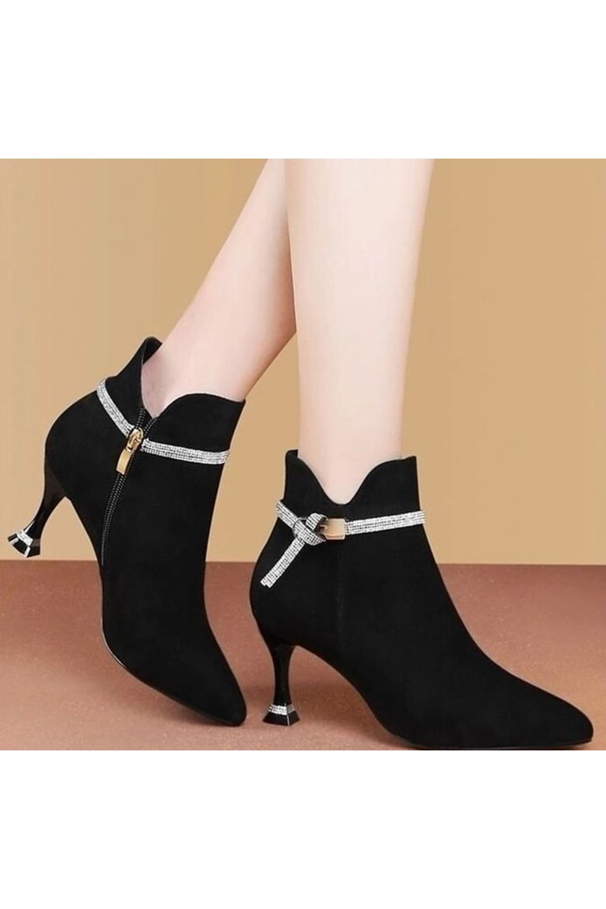 احذية نسائية شتوية بوت قصير كعب 