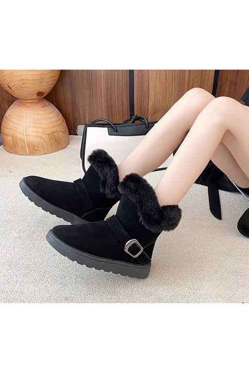 الأحذية النسائية الشتوية بوت قصير فلات