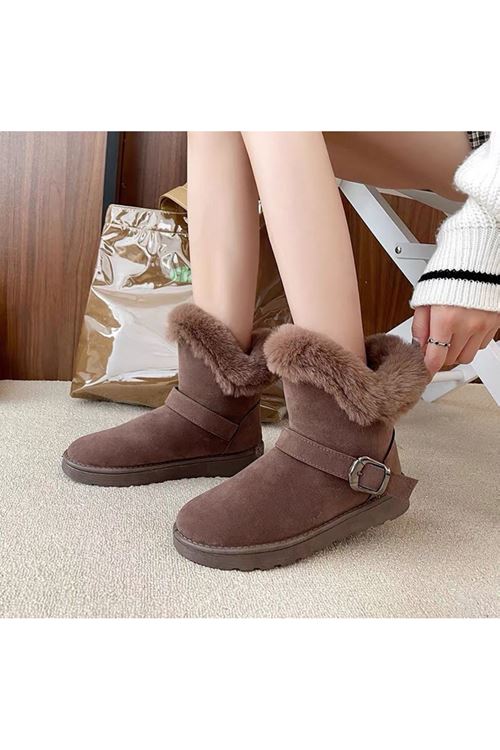 الأحذية النسائية الشتوية بوت قصير فلات