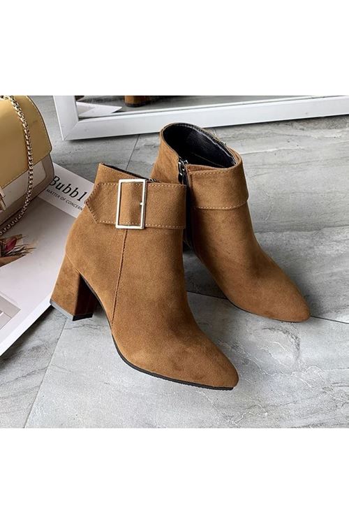 الأحذية النسائية الشتوية بوت قصير كعب  