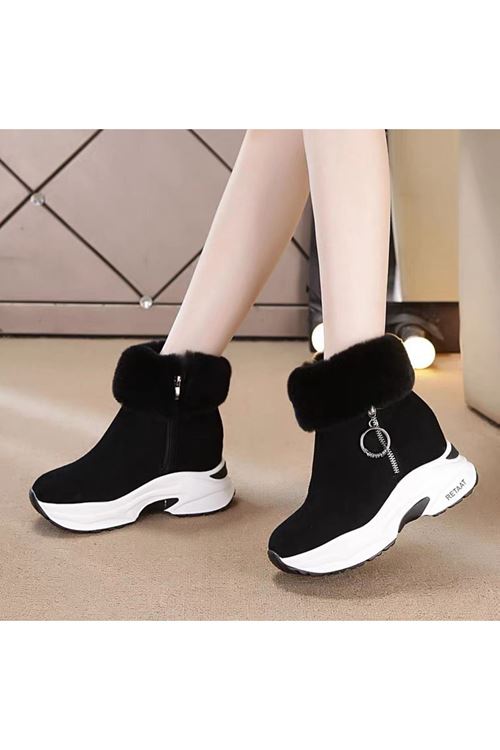 ‎الأحذية النسائية الشتوية بوت قصير كعب