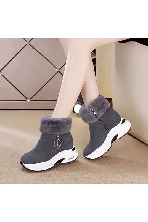 ‎الأحذية النسائية الشتوية بوت قصير كعب