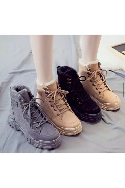 الأحذية النسائية الشتوية بوت قصير كعب