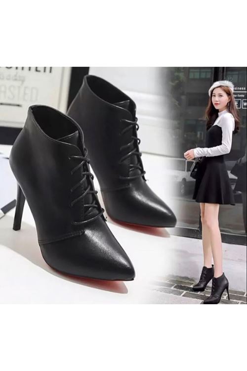 الأحذية النسائية الشتوية بوت قصير كعب  