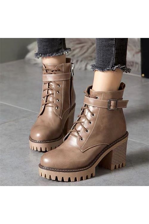 ‎الأحذية النسائية الشتوية بوت قصير كعب