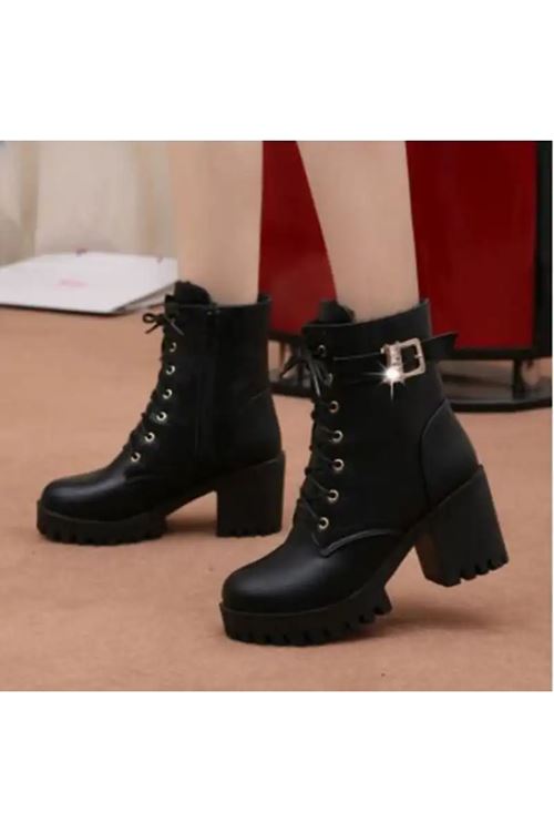 الأحذية النسائية الشتوية بوت قصير كعب