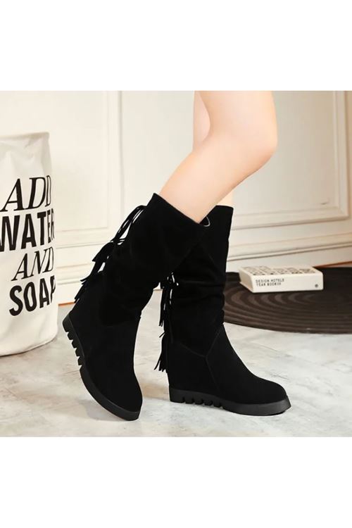 ‎الأحذية النسائية الشتوية بوت طويل فلات