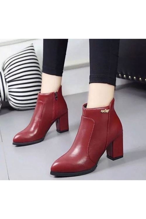 ‎الأحذية النسائية الشتوية بوت قصير كعب