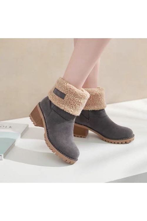 ‎الأحذية النسائية الشتوية بوت قصير كعب