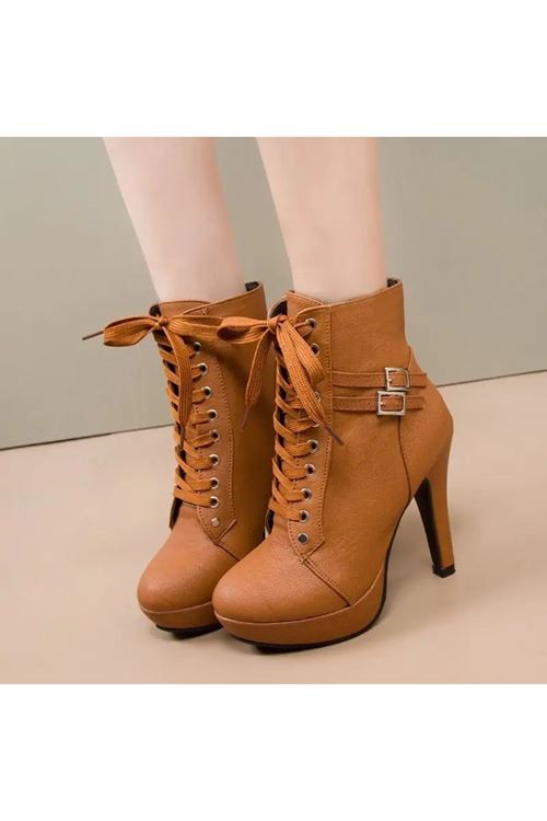 ‎الأحذية النسائية الشتوية بوت قصير كعب