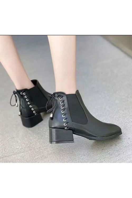 أحذية نسائية شتوية بوت قصير كعب