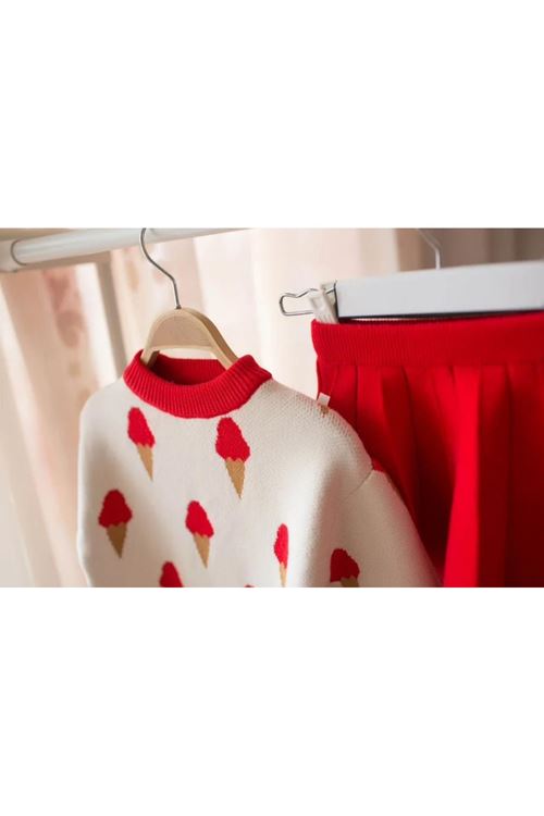 طفل بنت شتوية تنورة بلوز