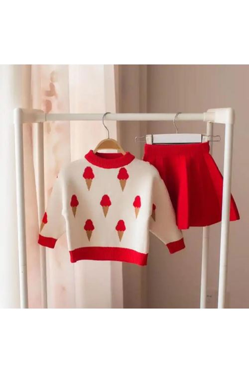 طفل بنت شتوية تنورة بلوز