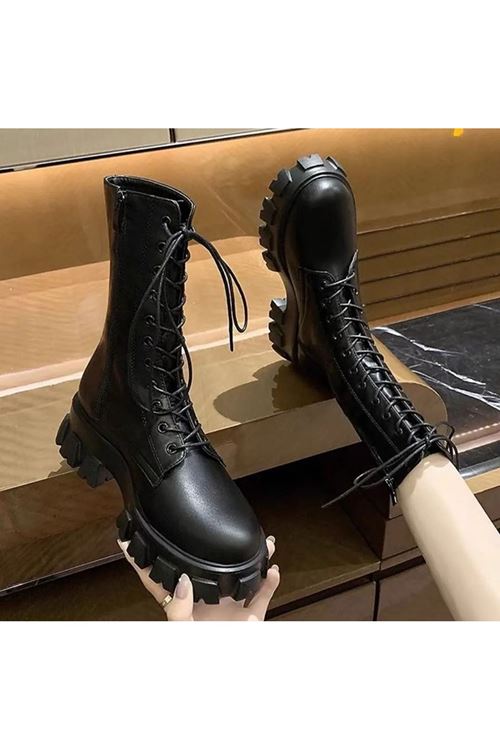 بوت النسائية شتوية بوت طويل فلات