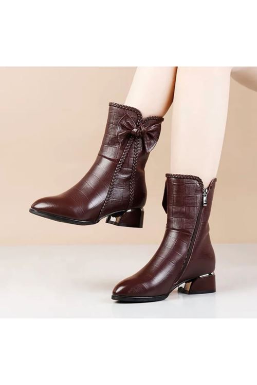 ‎الأحذية نسائية شتوية بوت قصير كعب