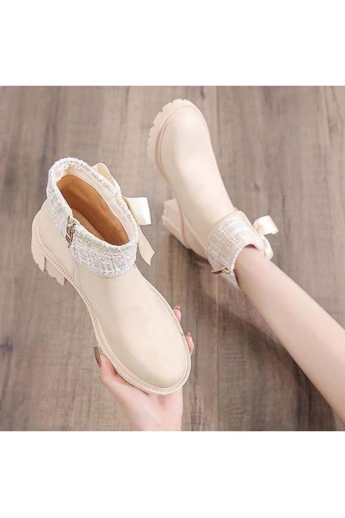 ‎الأحذية نسائية شتوية بوت قصير كعب