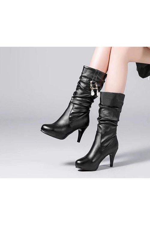 أحذية نسائية شتوية بوت طويل كعب