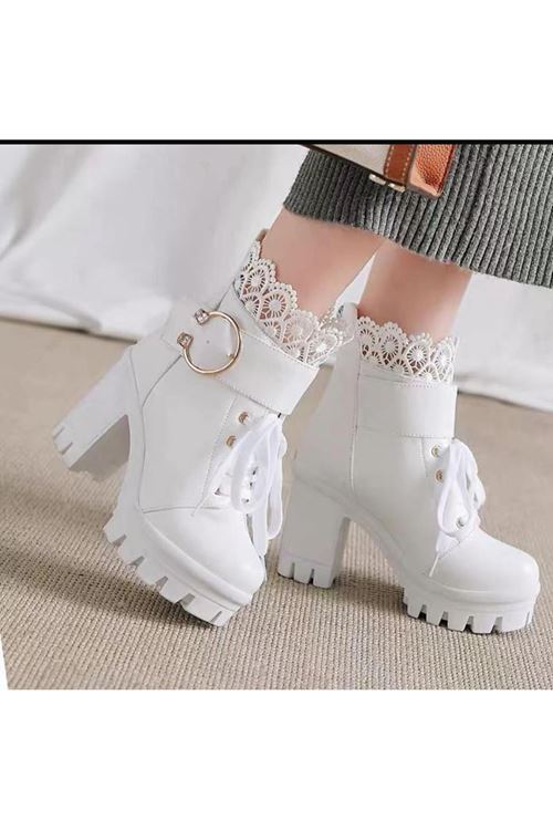 أحذية نسائية شتوية بوت قصير كعب