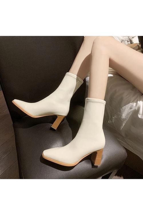 أحذية نسائية شتوية بوت قصير كعب