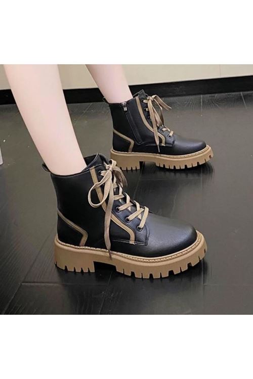 ‎الأحذية النسائية الشتوية بوت قصير فلات