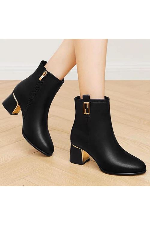 أحذية نسائية شتوية بوت قصير كعب