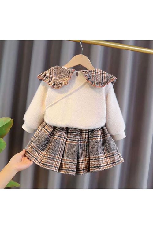 طفل بنت شتوية تنورة بلوز